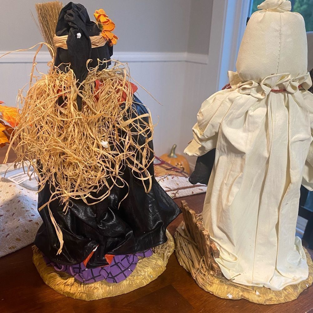 Halloween Fabric Mache Ghost and Witch 13" - Picture 4 of 10